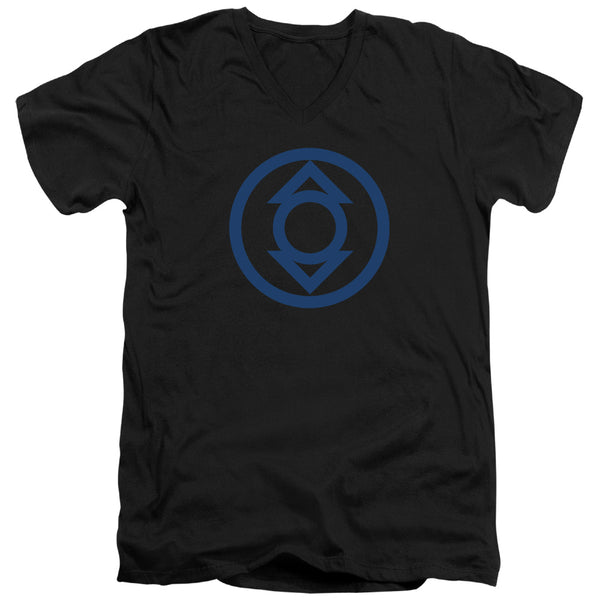 Green Lantern - Blue Emblem Adult Slim Fit V Neck Cotton