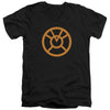 Green Lantern - Orange Emblem Adult Slim Fit V Neck Cotton