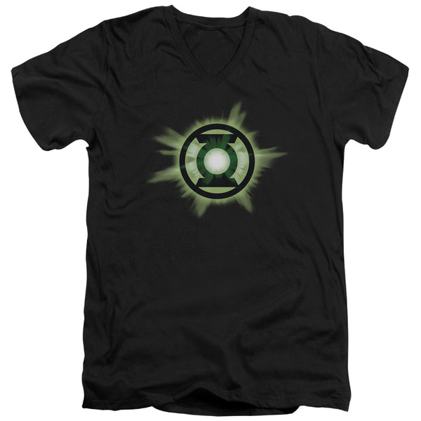 Green Lantern - Green GLow Adult Slim Fit V Neck Cotton