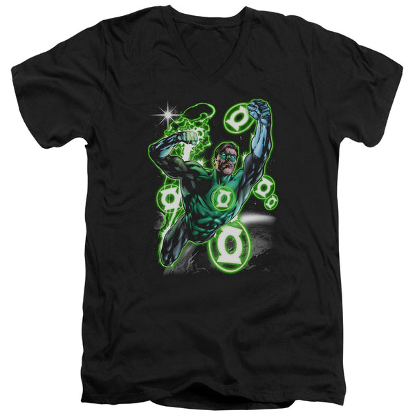 Green Lantern - Earth Sector Adult Slim Fit V Neck Cotton