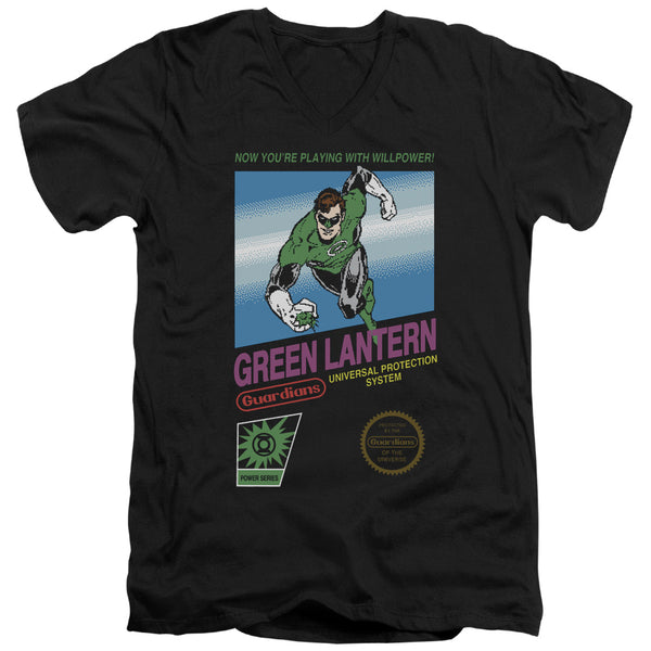Green Lantern - Box Art Adult Slim Fit V Neck Cotton