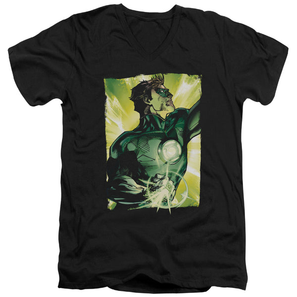 Green Lantern - Up Up Adult Slim Fit V Neck Cotton