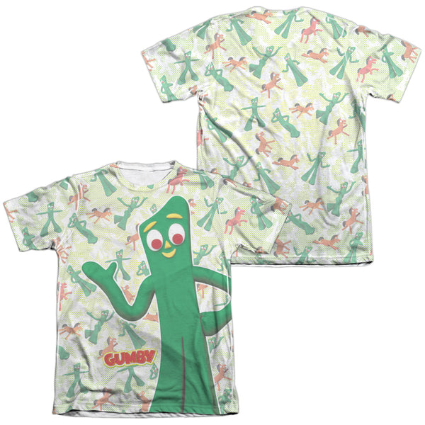 Gumby - Friendly Greeting (Front - Back Print) Adult Regular Fit Short Sleeve 65 - 35 Poly - Cotton