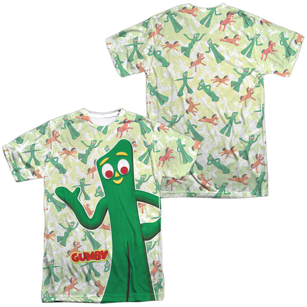 Gumby - Friendly Greeting (Front - Back Print) Adult Regular Fit Short Sleeve 100% Poly