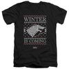 Game Of Thrones - Winter Is Coming Ugly Christmas Adult Slim Fit V Neck Cotton