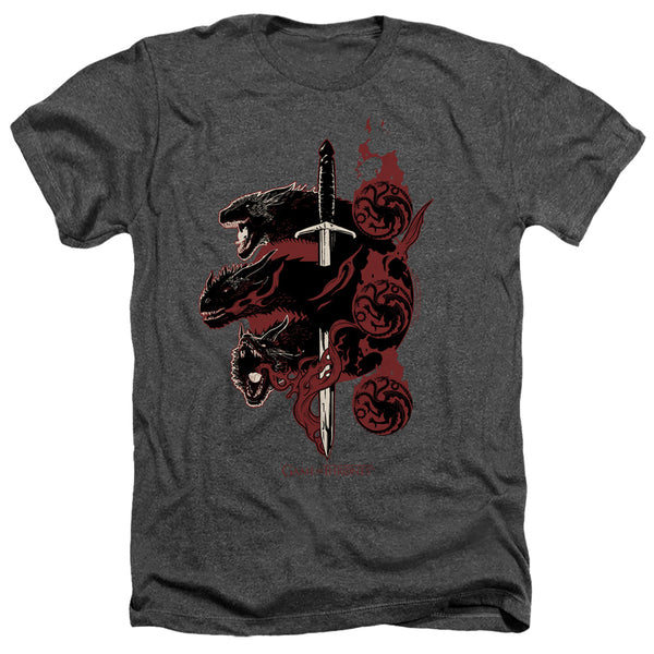 Game Of Thrones - Targaryen Dragons Adult Regular Fit Heather Short Sleeve