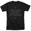 Game Of Thrones - Night Is Dark Adult Regular Fit Short Sleeve