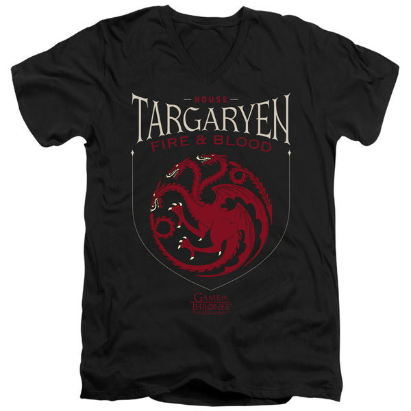 Game Of Thrones - House Targaryen Sigil Adult Slim Fit V Neck Cotton