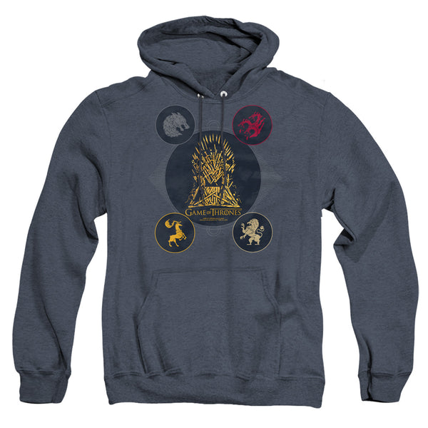 Game Of Thrones - 4 Houses 4 The Throne Adult Heather Hoodie