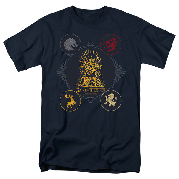 Game Of Thrones - 4 Houses 4 The Throne Adult Regular Fit Short Sleeve