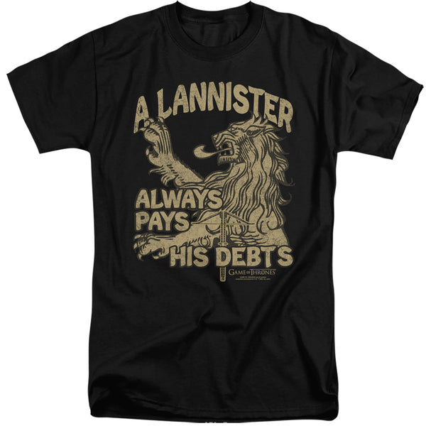 Game Of Thrones - Debts Adult Tall Fit Short Sleeve