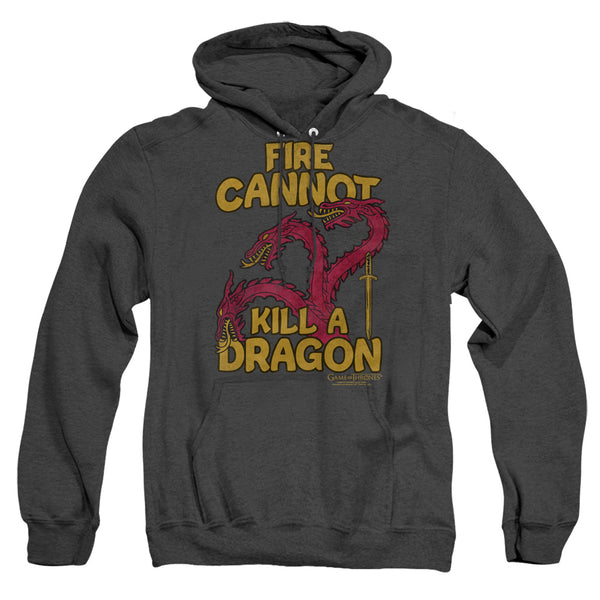 Game Of Thrones - Dragons With Fire Adult Heather Hoodie