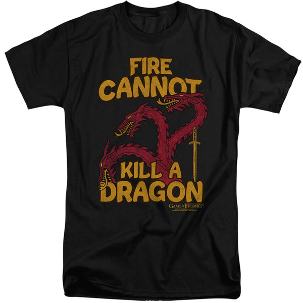 Game Of Thrones - Dragons With Fire Adult Tall Fit Short Sleeve