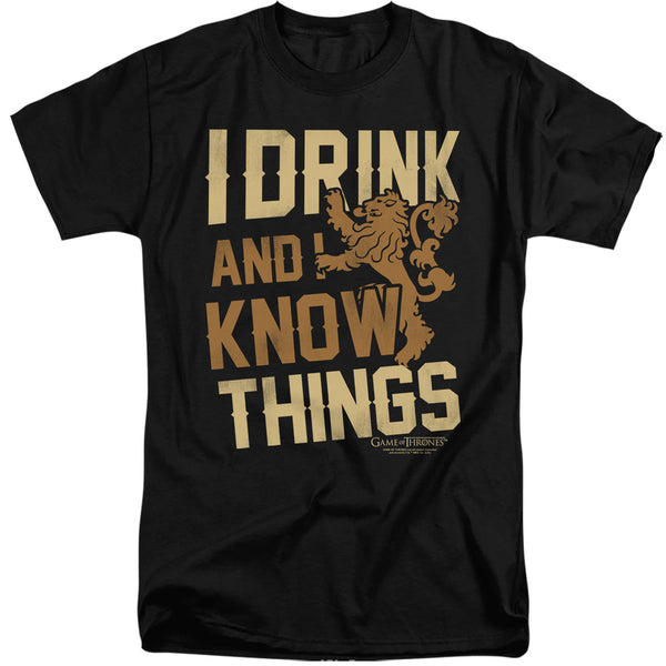 Game Of Thrones - Know Things Adult Tall Fit Short Sleeve
