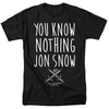 Game Of Thrones - You Know Nothing Jon Snow Adult Regular Fit Short Sleeve