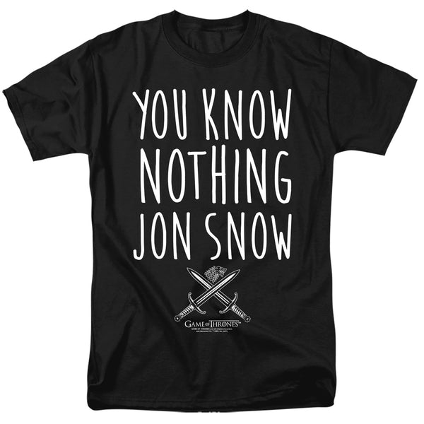 Game Of Thrones - You Know Nothing Jon Snow Adult Regular Fit Short Sleeve
