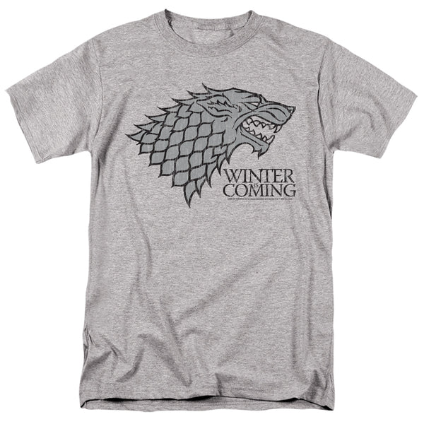 Game Of Thrones - Startk Winter Is Coming On Gray Adult Regular Fit Short Sleeve