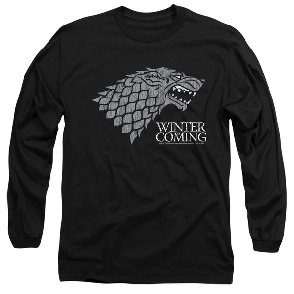 Game Of Thrones - Startk Winter Is Coming On Black Adult Long Sleeve
