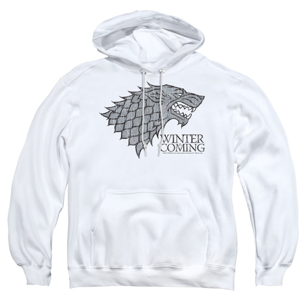 Game Of Thrones - Startk Winter Is Coming On White Adult Pullover Hoodie