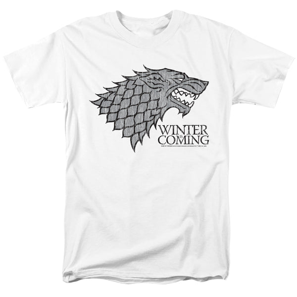 Game Of Thrones - Startk Winter Is Coming On White Adult Regular Fit Short Sleeve