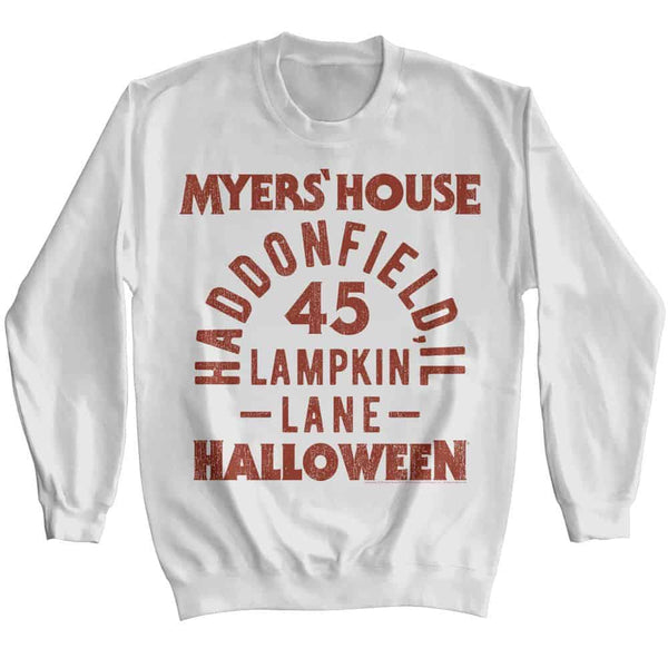 Halloween Myers House Text- L/S Sweatshirt