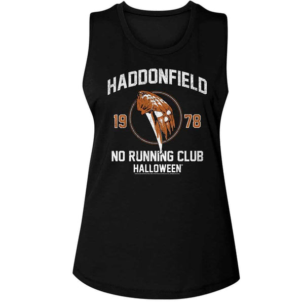 Halloween No Running Club-Ladies Muscle Tank