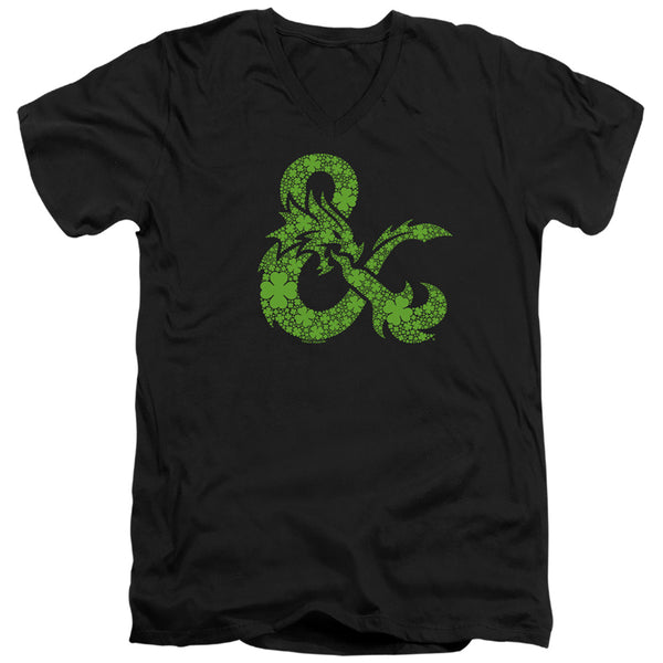 Dungeons And Dragons - St. Patrick's Day Shamrock Logo Adult Slim Fit V Neck Cotton