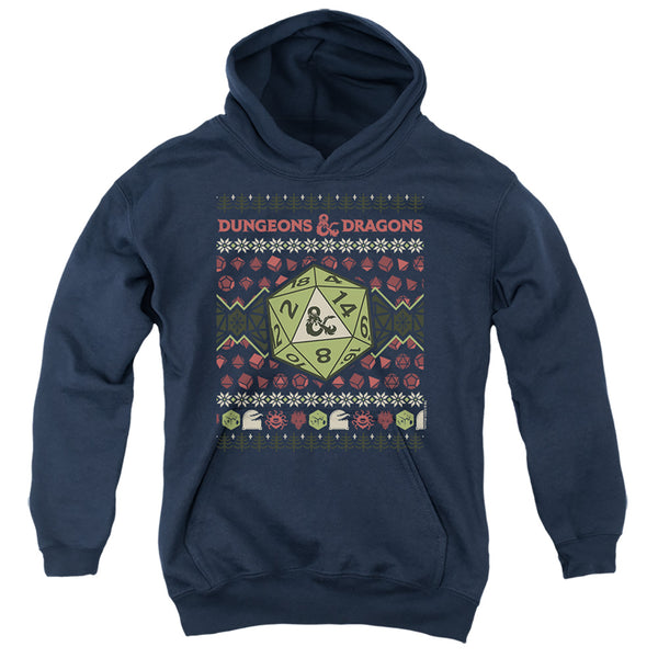 Dungeons And Dragons - 20 Sided Dice Ugly Christmas Youth Hooded Sweatshirt