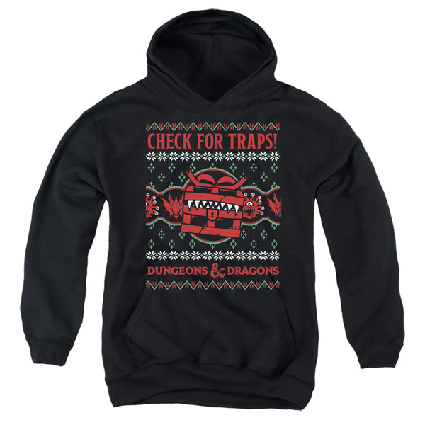 Dungeons And Dragons - Check For Traps Ugly Christmas Youth Hooded Sweatshirt