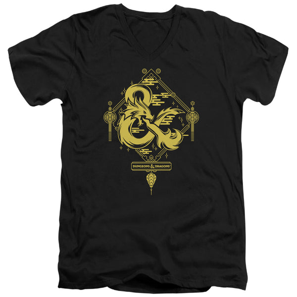 Dungeons And Dragons - Year Of The Dragon Gold Logo Adult Slim Fit V Neck Cotton
