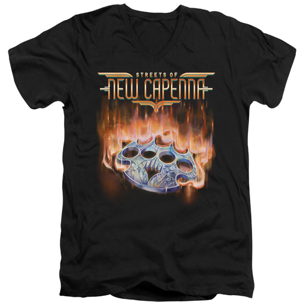 Magic The Gathering - Burning Knuckles With Logo Adult Slim Fit V Neck Cotton