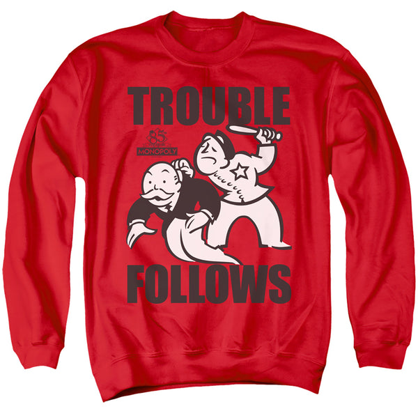 Monopoly - Trouble Follows Adult Crewneck Sweatshirt
