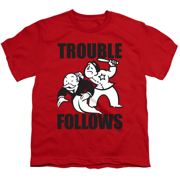 Monopoly - Trouble Follows Evergreen Youth Short Sleeve