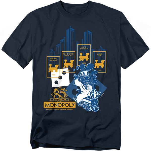 Monopoly - The True Railroad Tycoon Adult Regular Fit Short Sleeve