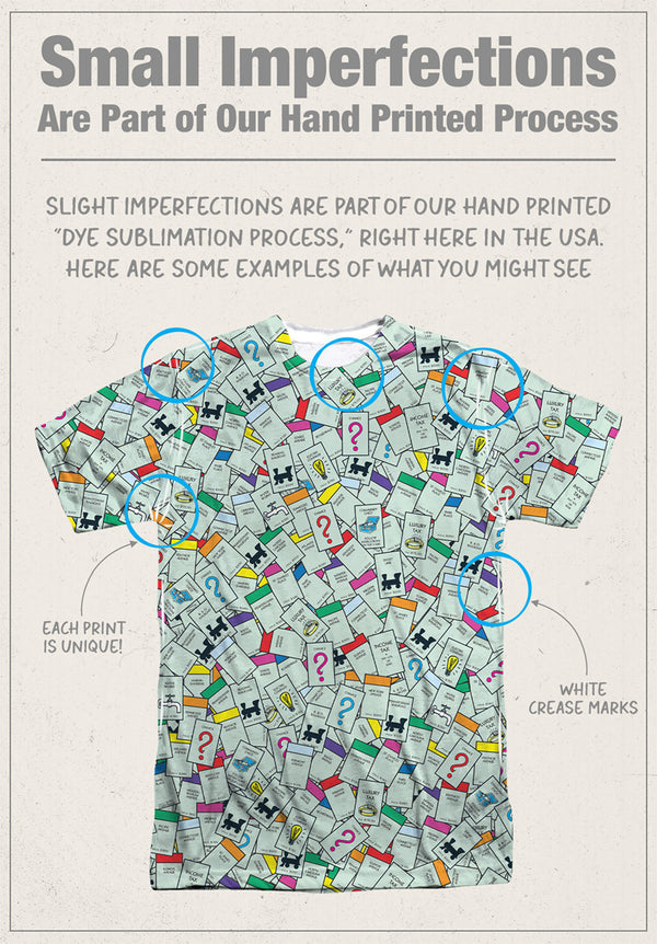 Monopoly - Property Spaces Adult Regular Fit Short Sleeve 100% Poly