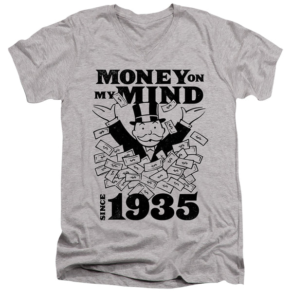 Monopoly - Money Mind Since 35 Adult Slim Fit V Neck Cotton
