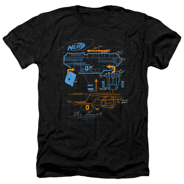 Nerf - Deconstructed Nerf Gun Adult Regular Fit Heather Short Sleeve