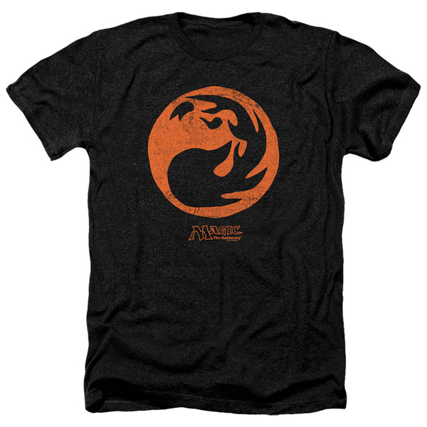 Magic The Gathering - Red Symbol Adult Regular Fit Heather Short Sleeve