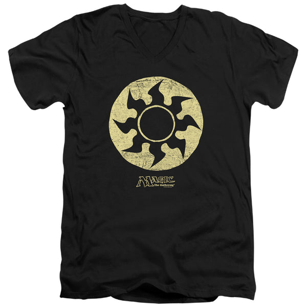 Magic The Gathering - White Symbol Adult Slim Fit V Neck Cotton