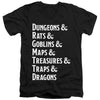 Dungeons And Dragons - Dungeon List Adult Slim Fit V Neck Cotton