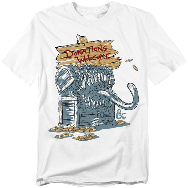 Dungeons And Dragons - Donations Welcome Mimic Adult Regular Fit Short Sleeve