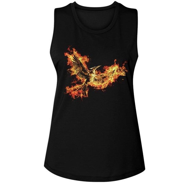 Hunger Games Mockingjay Part 2 Pin Ladies Muscle Tank