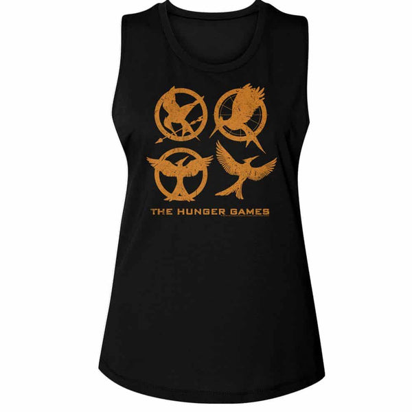 Hunger Games Emblems-Ladies Muscle Tank