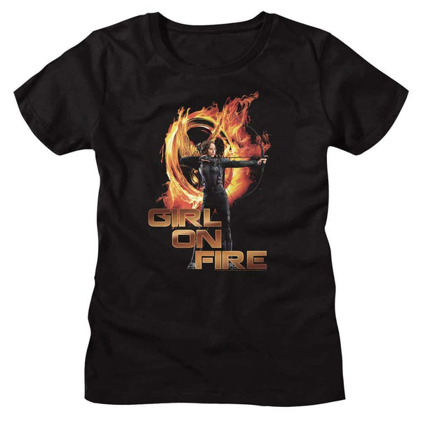 Hunger Games Girl On Fire-Ladies S/S Tshirt