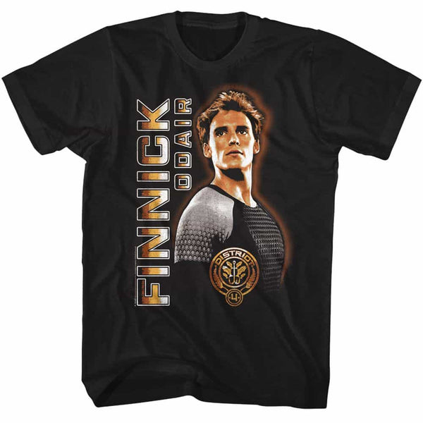 Hunger Games Finnick Vertical Text- S/S Tshirt