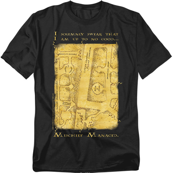 Harry Potter - Marauders Map Interior Words Adult Regular Fit Short Sleeve