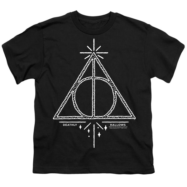 Harry Potter - Deathly Hallows Line Art Youth Short Sleeve