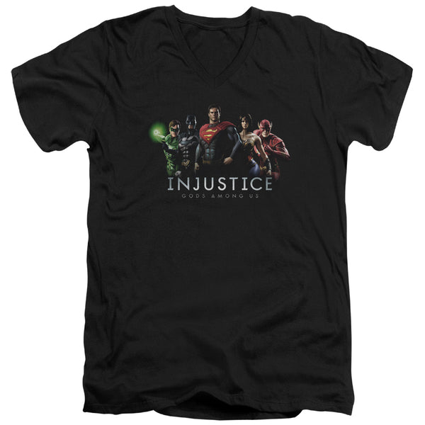 Injustice Gods Among Us - Injustice League Adult Slim Fit V Neck Cotton