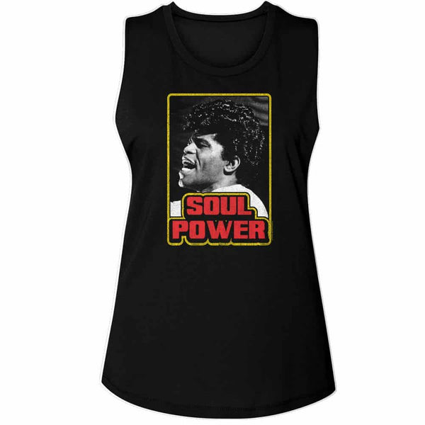 James Brown Soul Power-Ladies Muscle Tank