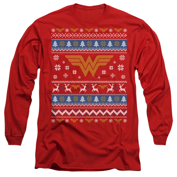 Wonder Woman - Ugly Christmas Logo Adult Long Sleeve